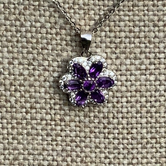 AMETHYST 925 STERLING SILVER NECKLACE
